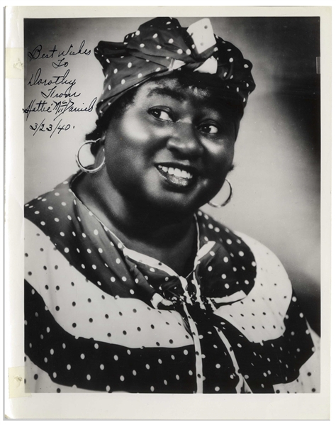 Hattie McDaniel of ''Gone With the Wind'' Signed 8'' x 10'' Photo